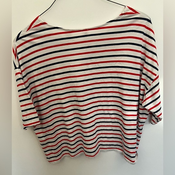 HANES BOAT NECK Striped Women's Top - Red, White, and NAVY. SIZE XL - Picture 2 of 5